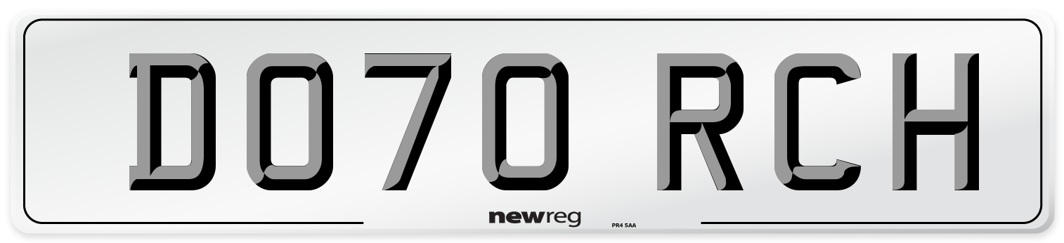 DO70 RCH Number Plate from New Reg